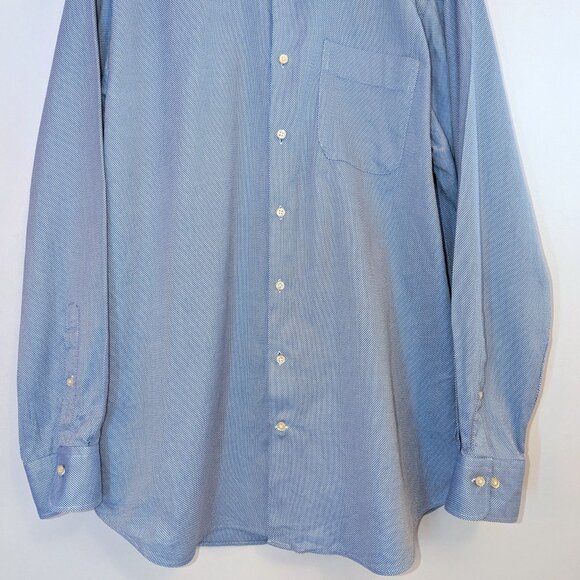 Peter Millar Men’s | Blue & White Long Sleeve Cotton Button Down Shirt | Large - Picture 5 of 10